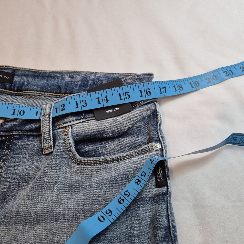 Silver Jeans Women's Jeans Size 28 L 29 Elyse Curvy Fit Mid Rise Skinny Leg  (62 - Picture 6 of 14
